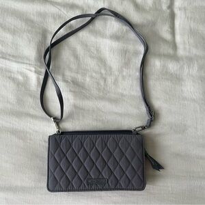 Vera Bradley Gray Quilted Wallet Crossbody Bag